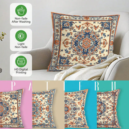 4pcs Vintage Persian Floral Throw Pillow Covers, Bohemian Vintage Persian Carpet Pattern Mandala Floral Design Without Inserts, Single-Sided Printed Pillow Covers, Suitable For Living Room Bedroom Hom