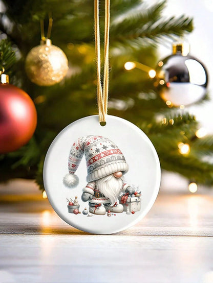4pcs White Christmas Gnome Elf Santa Claus DIY UV DTF Transfer Stickers, Winter Merry Christmas Theme Suitable For Mugs, Coffee Cups, Tumblers, Laptops, Phone Cases, Greeting Cards, Illustrations, Jun
