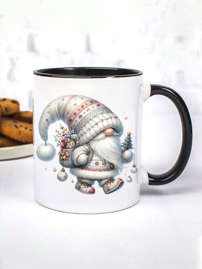 4pcs White Christmas Gnome Elf Santa Claus DIY UV DTF Transfer Stickers, Winter Merry Christmas Theme Suitable For Mugs, Coffee Cups, Tumblers, Laptops, Phone Cases, Greeting Cards, Illustrations, Jun