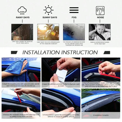 4PCS,Window Visor Compatible With Toyota CHR 2017-2022 Injection Polycarbonate With Black Chrome Trim 4PCS Wind Deflector Rain Guard Shade, 2018 2019 2020- Xmas Gift For Car Enthusiasts
