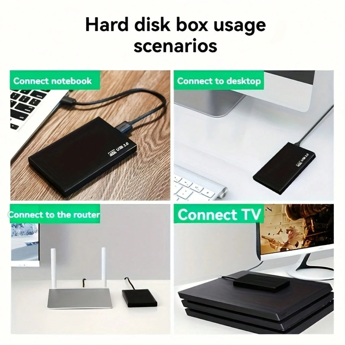 4TB 2TB Portable Hard Drive External Hard Drive 4TB 2TB USB 3.0 Data Transfer External Hard Disk Compact Minimalist Design, Compatible With Laptop Desktop- Reliable Storage For Students, Professional