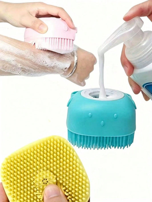 5/3/1pc Soft Silicone Bath Brush With Massage And Soothing Effect, Exfoliating, Built-In Bath Product, Suitable For Bathroom Cleaning