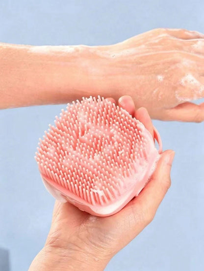 5/3/1pc Soft Silicone Bath Brush With Massage And Soothing Effect, Exfoliating, Built-In Bath Product, Suitable For Bathroom Cleaning