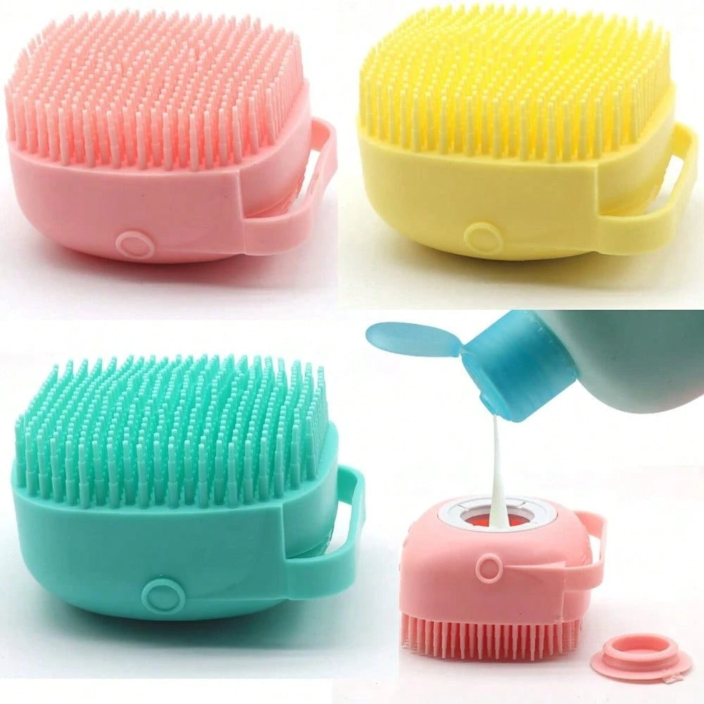 5/3/1pc Soft Silicone Bath Brush With Massage And Soothing Effect, Exfoliating, Built-In Bath Product, Suitable For Bathroom Cleaning
