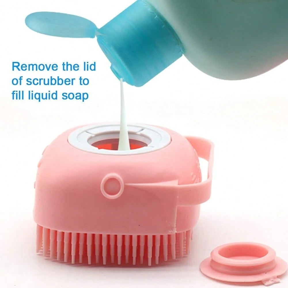 5/3/1pc Soft Silicone Bath Brush With Massage And Soothing Effect, Exfoliating, Built-In Bath Product, Suitable For Bathroom Cleaning