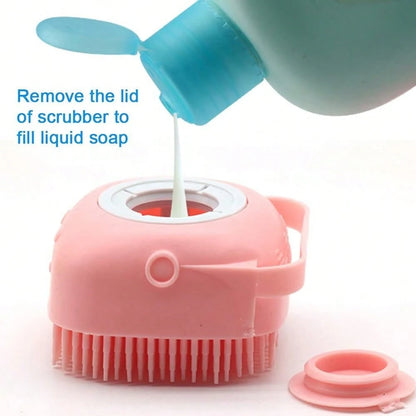5/3/1pc Soft Silicone Bath Brush With Massage And Soothing Effect, Exfoliating, Built-In Bath Product, Suitable For Bathroom Cleaning
