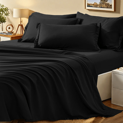 5/7 Deluxe Solid Color Comforter Sets For Queen- Soft And Comfortable Bedding Set Consisting Of 1 Comforter, 1 Flat Sheet, 1 Sheet, 2 Pillowcases And 2 Pillowshams, All-Season, Machine Washable, Grea