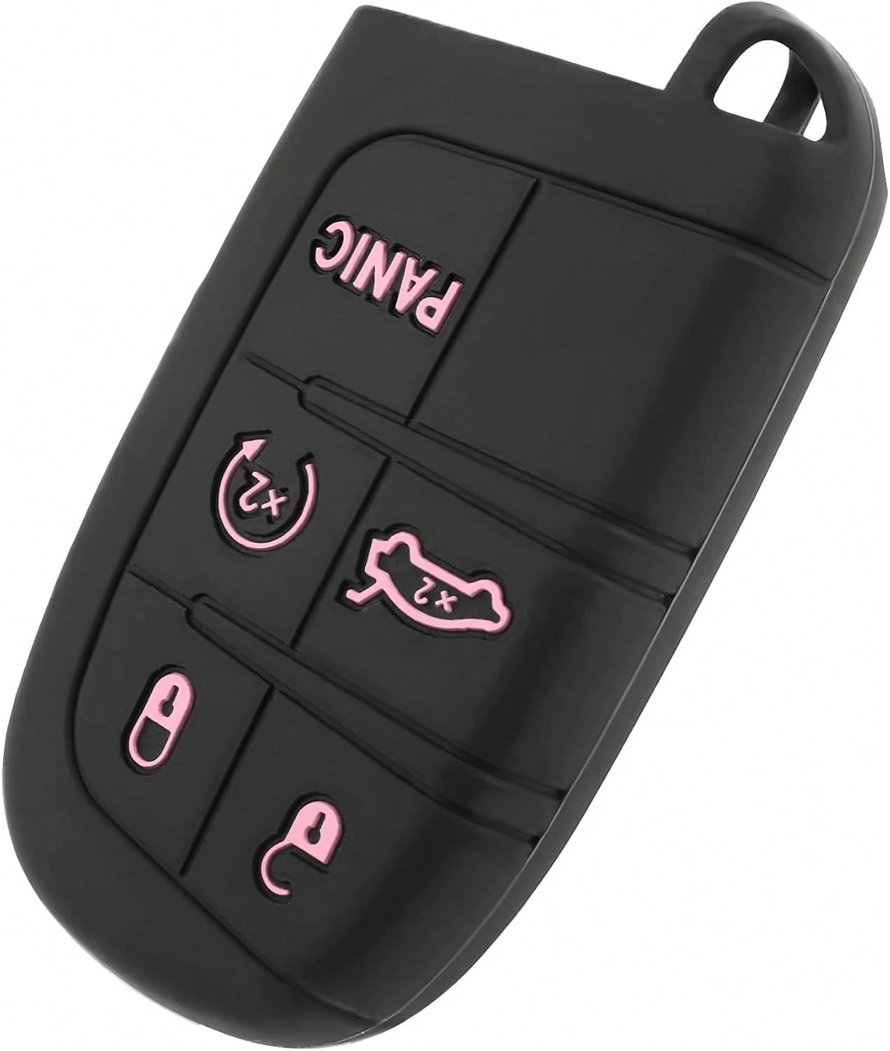 5 Buttons Key Fob Cover,Key Fob Replacement For Protecting Remote Keys,Keys Fob Case Compatible With Jeep Dodge Chrysler (Pink)