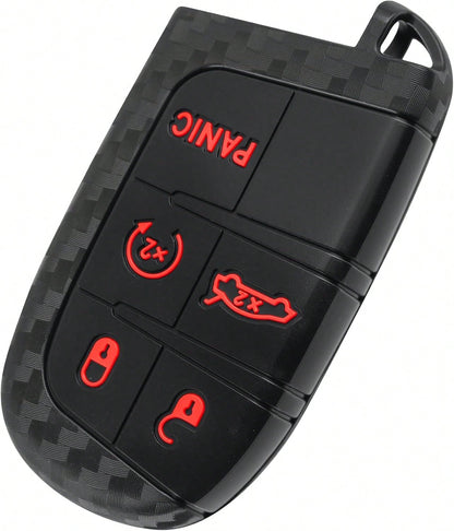 5 Buttons Key Fob Cover,Key Fob Replacement For Protecting Remote Keys,Keys Fob Case Compatible With Jeep Dodge Chrysler (Pink)