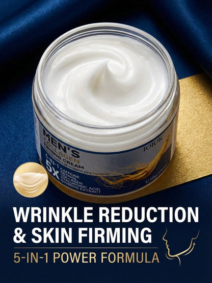 5-In-1 Anti-Aging & Anti-Wrinkle Face Cream For Men, 50g, Infused With Collagen, Retinol, Hyaluronic Acid, Caffeine & Ginseng, Deep Hydration & Moisturizing, Firms & Lifts Contours, Fades Fine Lines &