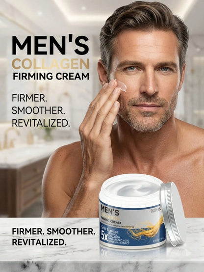 5-In-1 Anti-Aging & Anti-Wrinkle Face Cream For Men, 50g, Infused With Collagen, Retinol, Hyaluronic Acid, Caffeine & Ginseng, Deep Hydration & Moisturizing, Firms & Lifts Contours, Fades Fine Lines &