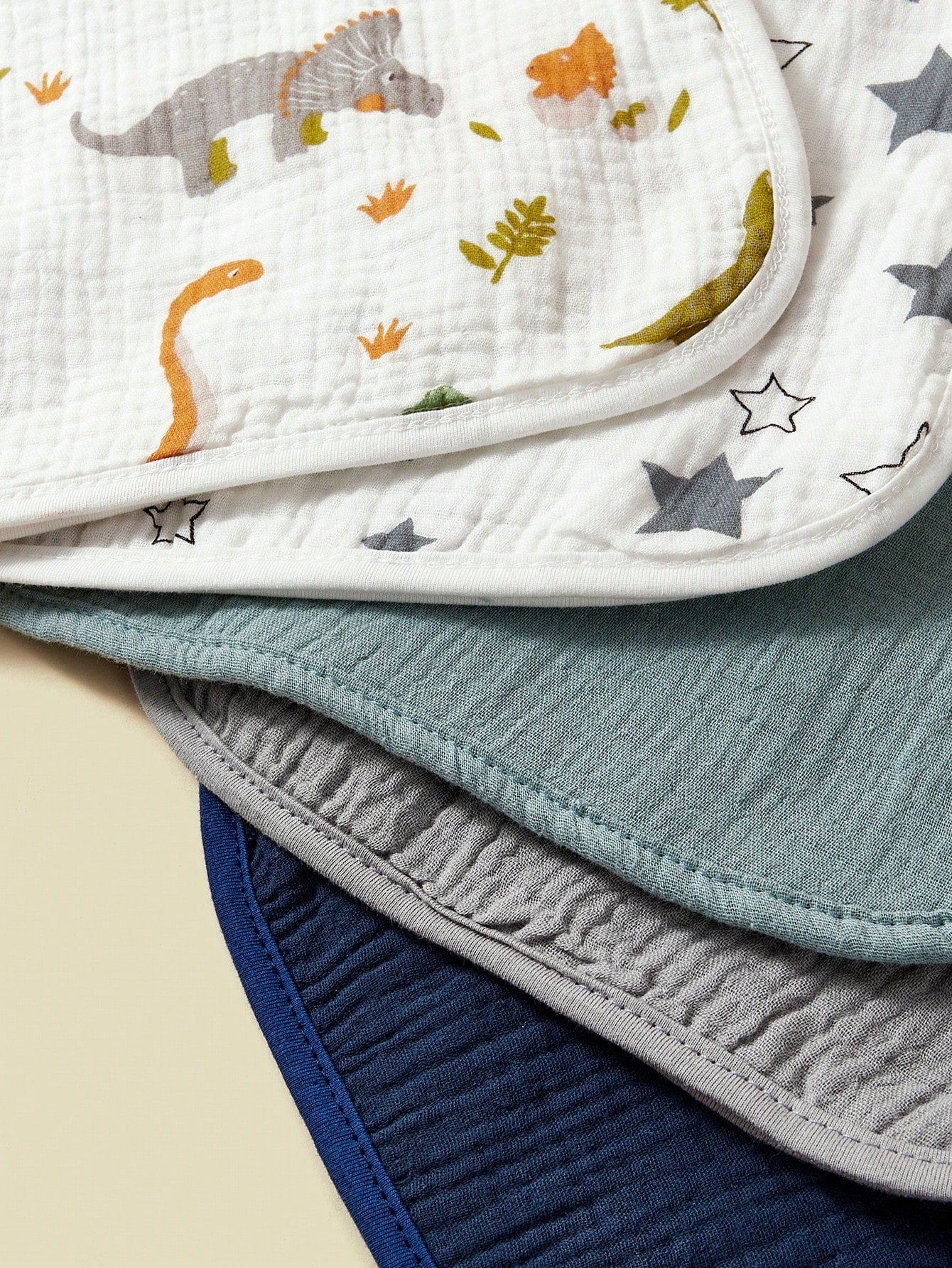 5-Pack Cotton Terry Burp Cloths For Baby Boys, Dinosaur Print, Soft And Absorbent