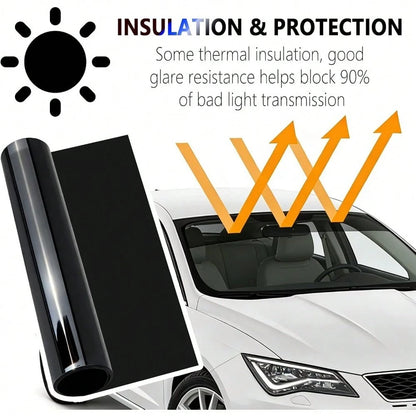 5% VLT Professional Car Window Tint Film Kit, 59" X 7.87" Windshield Tint Strip For Glare Reduction, Includes Scraper & Knife Tool For Easy Application