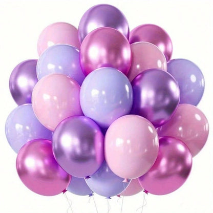 50/20pcs Metallic Pink & Purple Latex Balloons- Birthday, Shower, Wedding, Anniversary, Graduation, Boy Girl, Princess Theme, Gender Reveal, Celebration Party Decorations| Elegant Party Decor| Chic