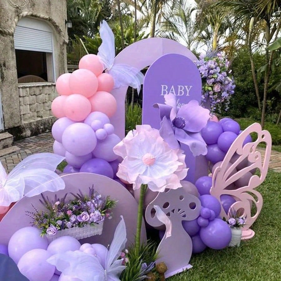 50/20pcs Metallic Pink & Purple Latex Balloons- Birthday, Shower, Wedding, Anniversary, Graduation, Boy Girl, Princess Theme, Gender Reveal, Celebration Party Decorations| Elegant Party Decor| Chic