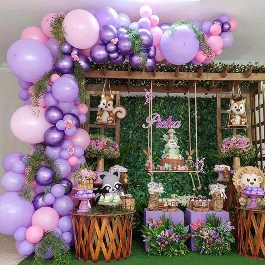 50/20pcs Metallic Pink & Purple Latex Balloons- Birthday, Shower, Wedding, Anniversary, Graduation, Boy Girl, Princess Theme, Gender Reveal, Celebration Party Decorations| Elegant Party Decor| Chic