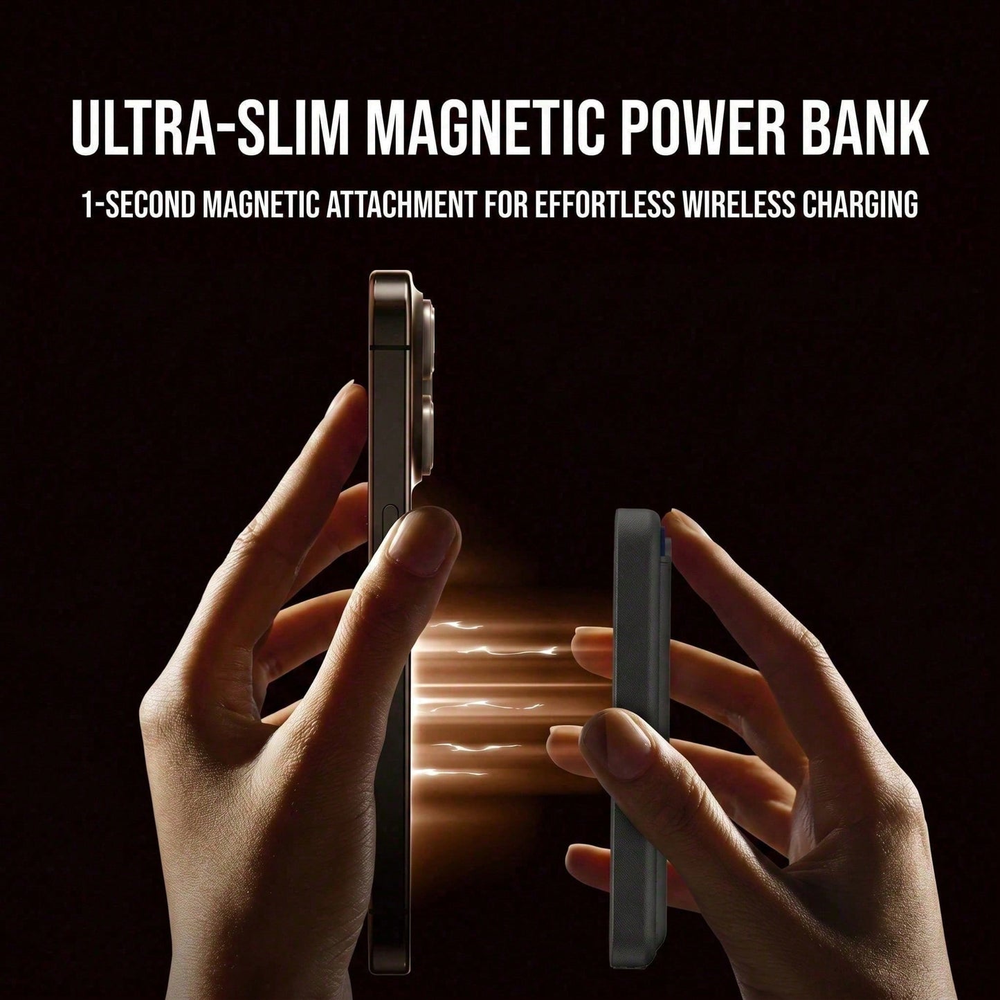 5000mAh Magnetic Wireless Power Bank Leather Card Holder 15W Wireless Charging 22.5W Wired Fast Charging Ultra Slim Portable Phone Charger Battery Life Protection Compatible With IPhone 15 Pro Max 15