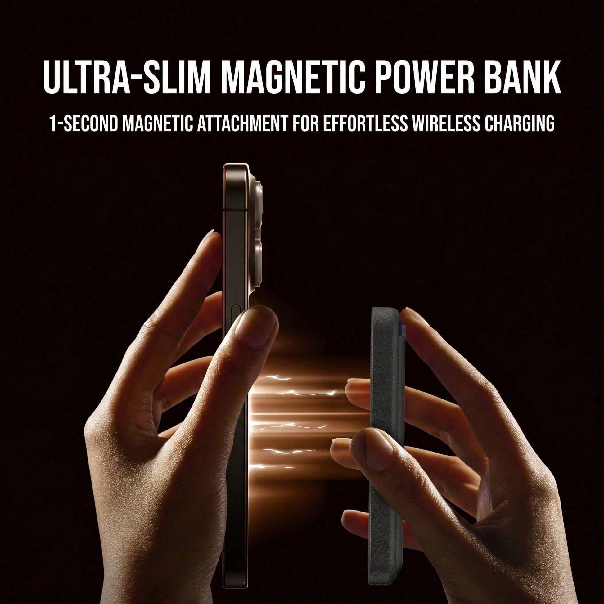 5000mAh Magnetic Wireless Power Bank Leather Card Holder 15W Wireless Charging 22.5W Wired Fast Charging Ultra Slim Portable Phone Charger Battery Life Protection Compatible With IPhone 15 Pro Max 15