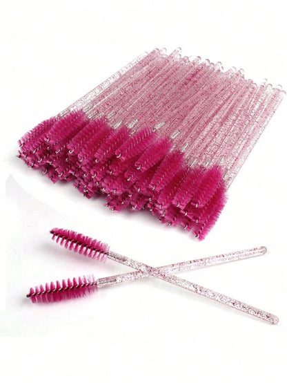 500pcs/100pcs/50pcs/10pcs Eyelash Brushes, Mascara Brushes, Eyelash Brushes, Spiral Brushes For Eyelash Extensions, Eyebrow Brushes, Eyeshadow Brushes, Brow Makeup Tools And Accessories Set