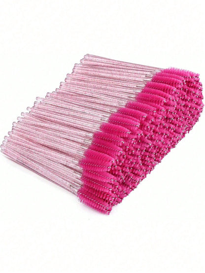 500pcs/100pcs/50pcs/10pcs Eyelash Brushes, Mascara Brushes, Eyelash Brushes, Spiral Brushes For Eyelash Extensions, Eyebrow Brushes, Eyeshadow Brushes, Brow Makeup Tools And Accessories Set