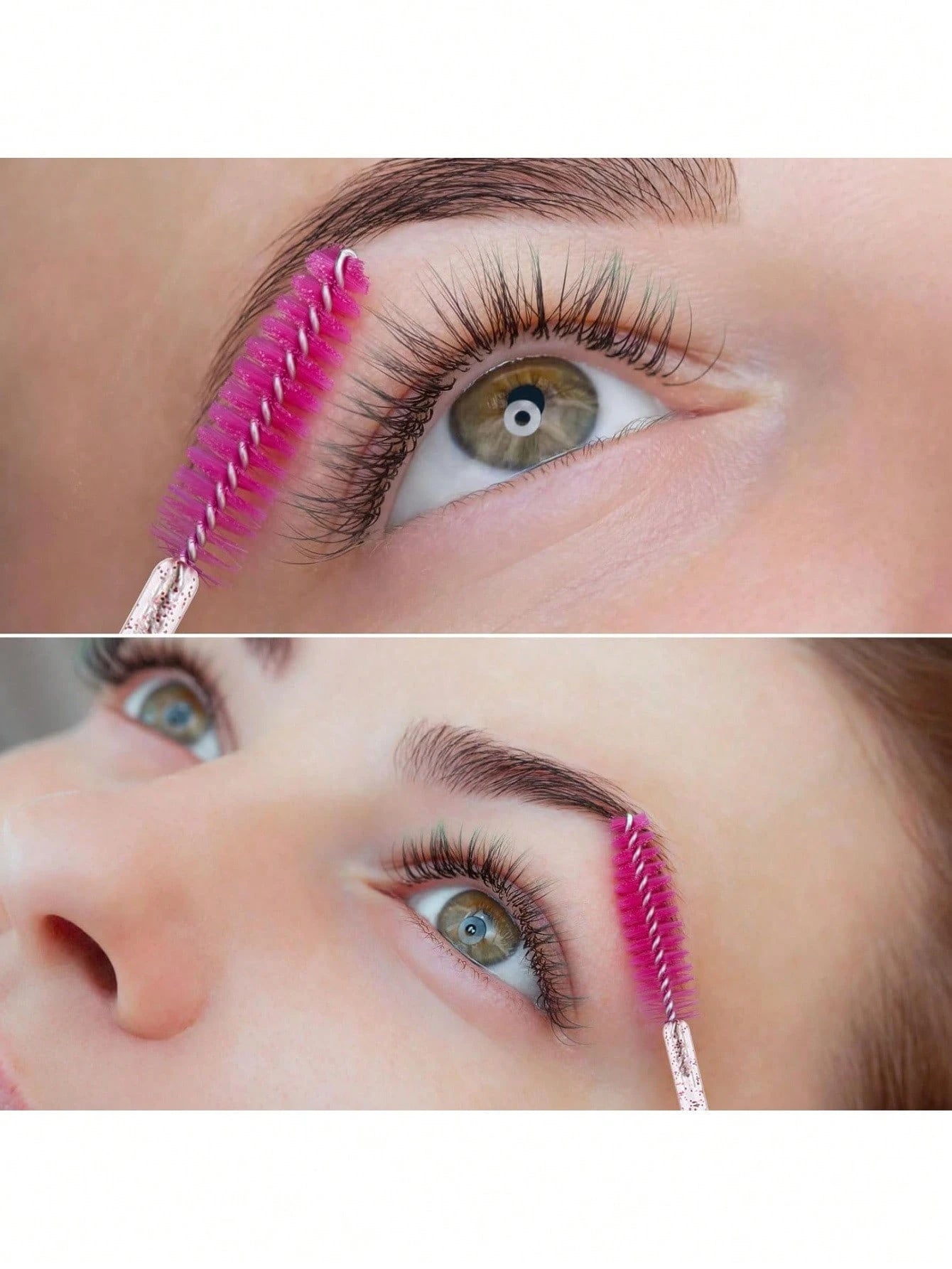 500pcs/100pcs/50pcs/10pcs Eyelash Brushes, Mascara Brushes, Eyelash Brushes, Spiral Brushes For Eyelash Extensions, Eyebrow Brushes, Eyeshadow Brushes, Brow Makeup Tools And Accessories Set