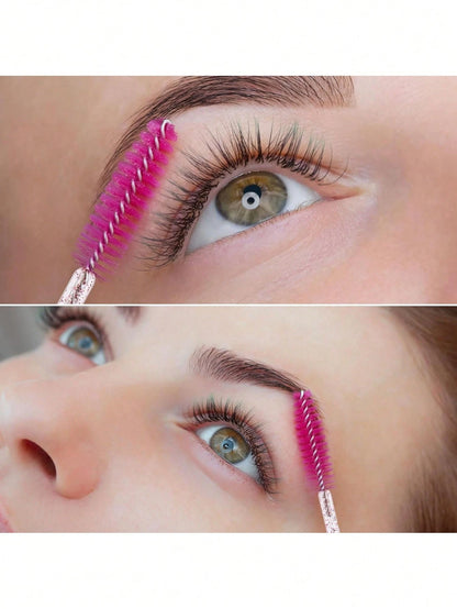 500pcs/100pcs/50pcs/10pcs Eyelash Brushes, Mascara Brushes, Eyelash Brushes, Spiral Brushes For Eyelash Extensions, Eyebrow Brushes, Eyeshadow Brushes, Brow Makeup Tools And Accessories Set