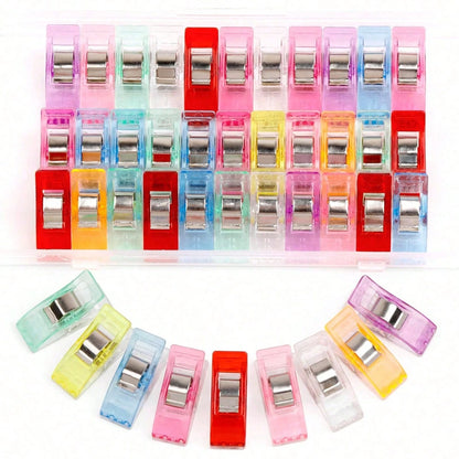 50pcs Colorful Fabric Sewing Clips, Multi-Purpose Quilting Binding Craft Clips, Edge Positioning Clips, Plastic Binding Paper Clips Set, DIY Sewing Pin Alternative