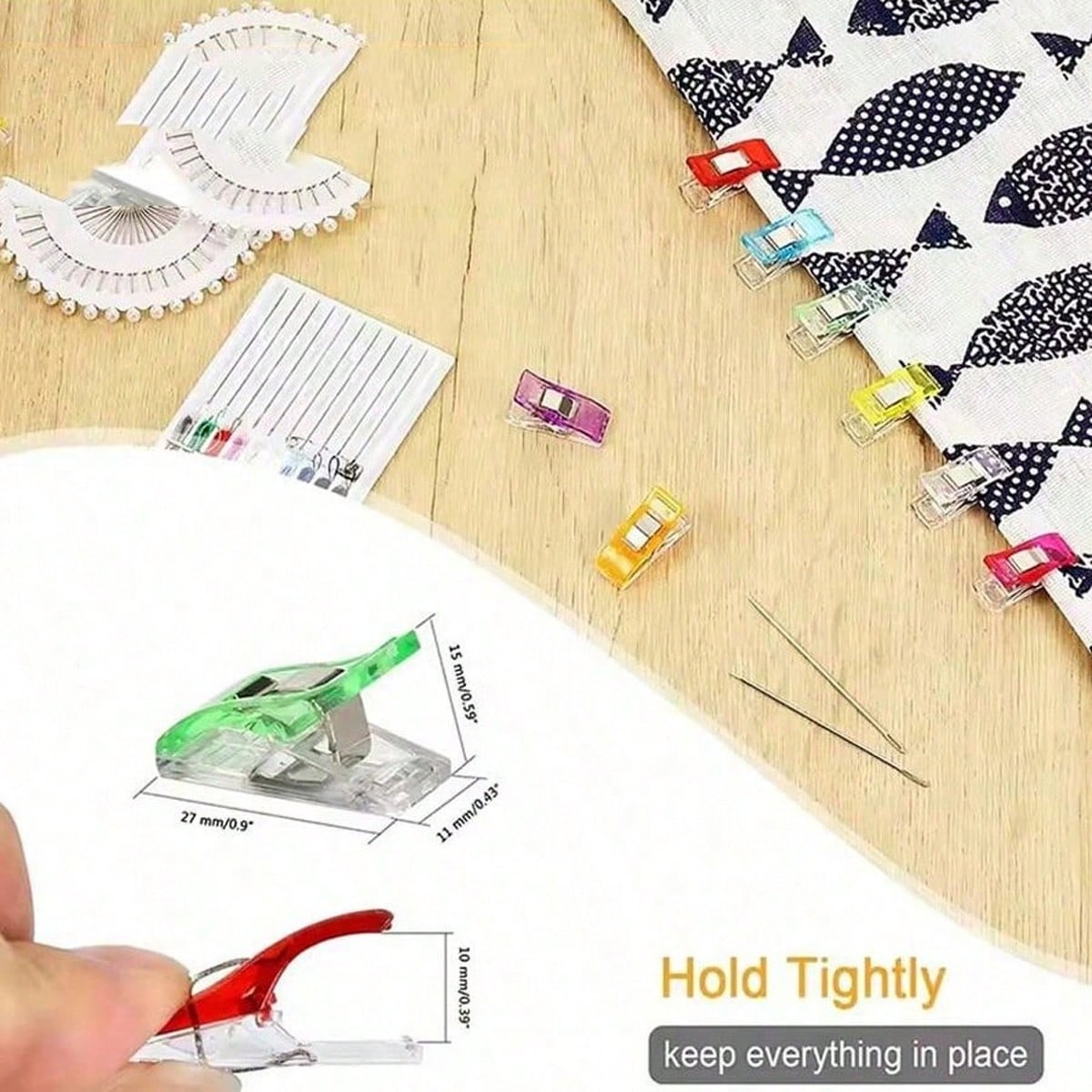 50pcs Colorful Fabric Sewing Clips, Multi-Purpose Quilting Binding Craft Clips, Edge Positioning Clips, Plastic Binding Paper Clips Set, DIY Sewing Pin Alternative