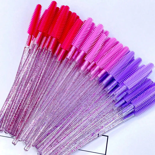 50pcs Disposable Silicone Eyelash Brushes, Eyelash Wands, Eyelash Extension Tools