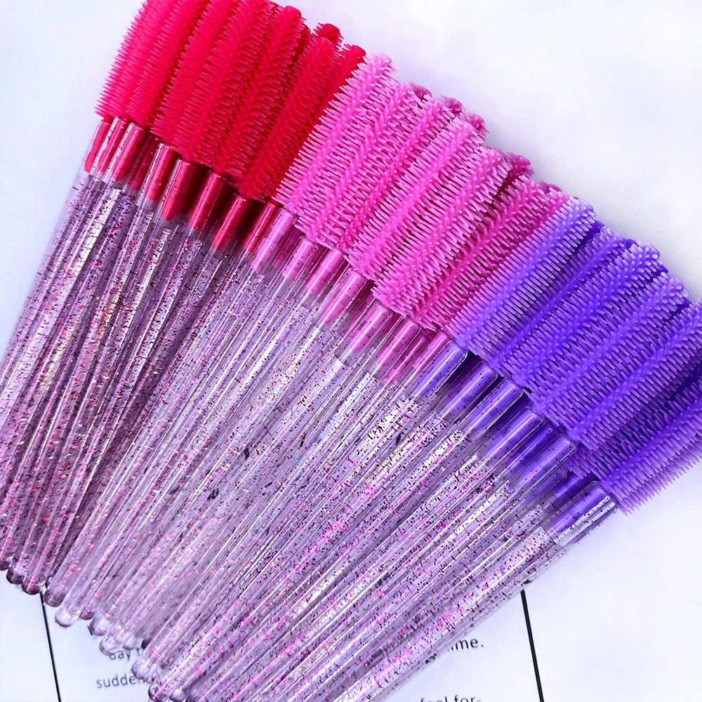 50pcs Disposable Silicone Eyelash Brushes, Eyelash Wands, Eyelash Extension Tools