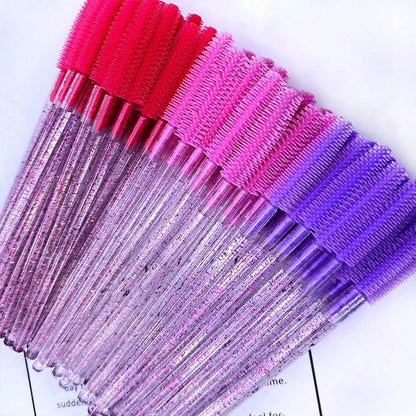 50pcs Disposable Silicone Eyelash Brushes, Eyelash Wands, Eyelash Extension Tools