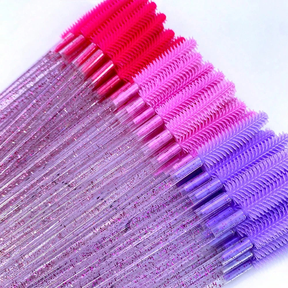 50pcs Disposable Silicone Eyelash Brushes, Eyelash Wands, Eyelash Extension Tools