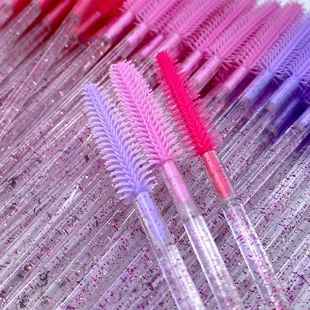 50pcs Disposable Silicone Eyelash Brushes, Eyelash Wands, Eyelash Extension Tools