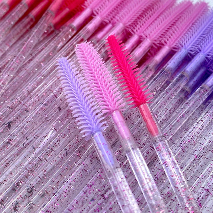 50pcs Disposable Silicone Eyelash Brushes, Eyelash Wands, Eyelash Extension Tools