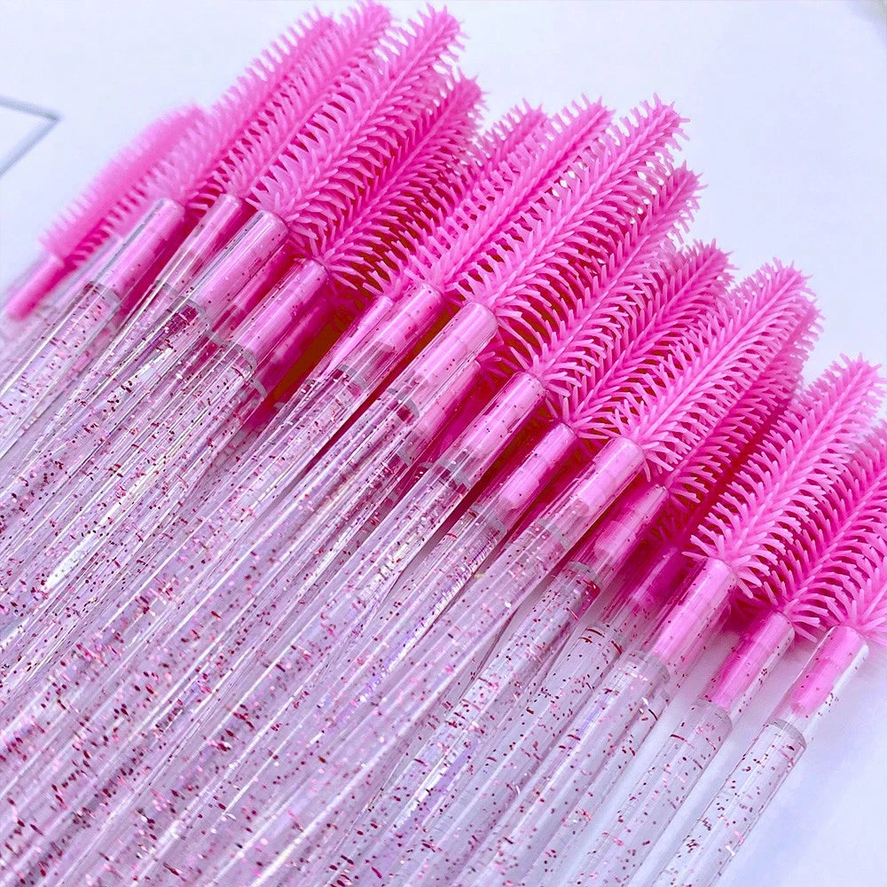 50pcs Disposable Silicone Eyelash Brushes, Eyelash Wands, Eyelash Extension Tools