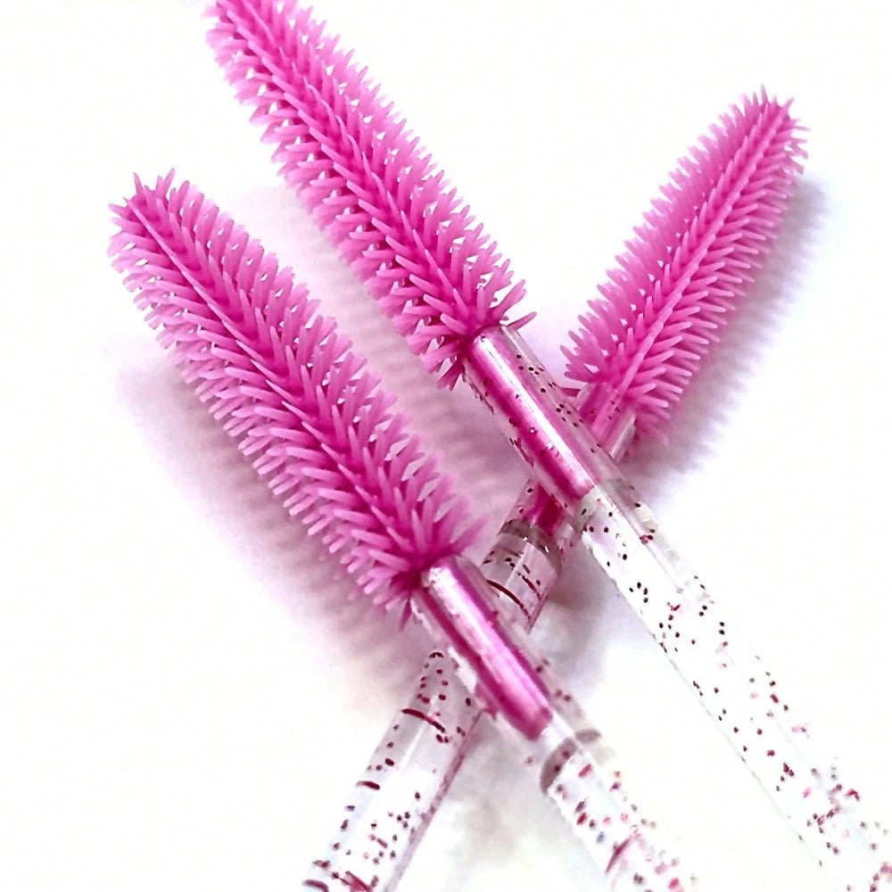 50pcs Disposable Silicone Eyelash Brushes, Eyelash Wands, Eyelash Extension Tools