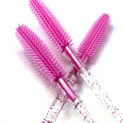 50pcs Disposable Silicone Eyelash Brushes, Eyelash Wands, Eyelash Extension Tools