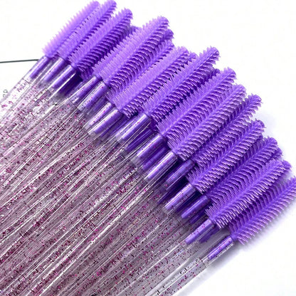 50pcs Disposable Silicone Eyelash Brushes, Eyelash Wands, Eyelash Extension Tools