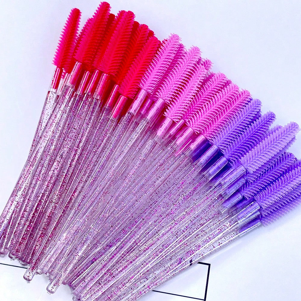 50pcs Disposable Silicone Eyelash Brushes, Eyelash Wands, Eyelash Extension Tools