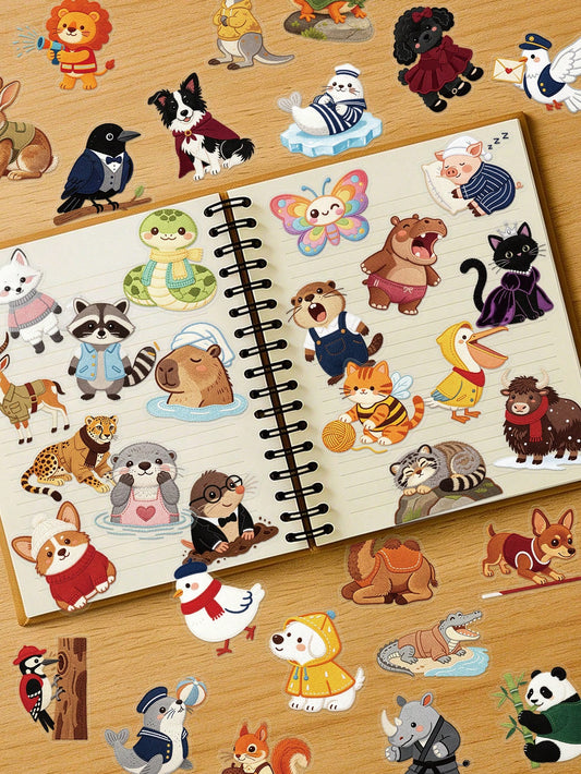 50pcs Knitted Animal Creative Stickers, Waterproof Transparent Stickers Suitable For Laptop, Guitar, Skateboard, Refrigerator, Luggage, Phone, Desktop, Wall, Suitable For Adult Gifts, Teenager Gifts