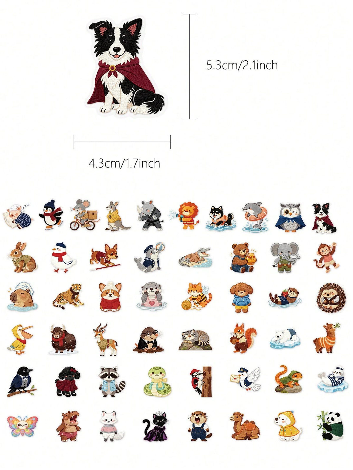 50pcs Knitted Animal Creative Stickers, Waterproof Transparent Stickers Suitable For Laptop, Guitar, Skateboard, Refrigerator, Luggage, Phone, Desktop, Wall, Suitable For Adult Gifts, Teenager Gifts