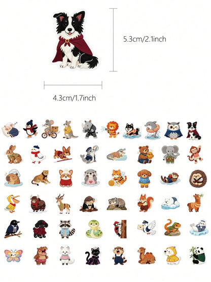 50pcs Knitted Animal Creative Stickers, Waterproof Transparent Stickers Suitable For Laptop, Guitar, Skateboard, Refrigerator, Luggage, Phone, Desktop, Wall, Suitable For Adult Gifts, Teenager Gifts