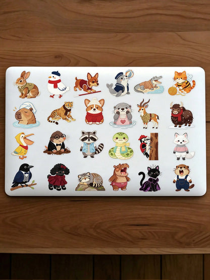 50pcs Knitted Animal Creative Stickers, Waterproof Transparent Stickers Suitable For Laptop, Guitar, Skateboard, Refrigerator, Luggage, Phone, Desktop, Wall, Suitable For Adult Gifts, Teenager Gifts