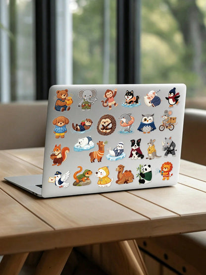 50pcs Knitted Animal Creative Stickers, Waterproof Transparent Stickers Suitable For Laptop, Guitar, Skateboard, Refrigerator, Luggage, Phone, Desktop, Wall, Suitable For Adult Gifts, Teenager Gifts