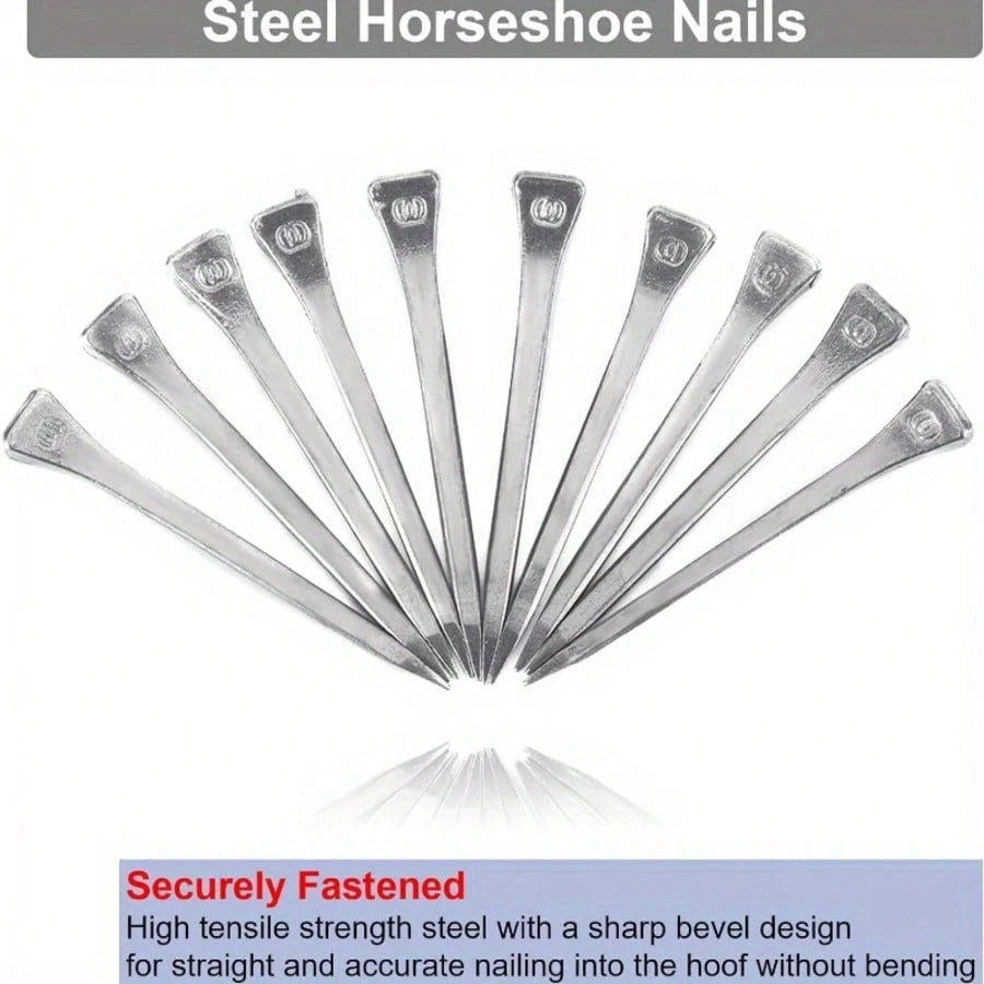 50pcs/Set Stainless Steel Horse Shoe Nails, Horseshoe Nails, Hoof Nails, For Fixing Horse Hooves, Horse Training, Equestrian Sports, Horse Gear