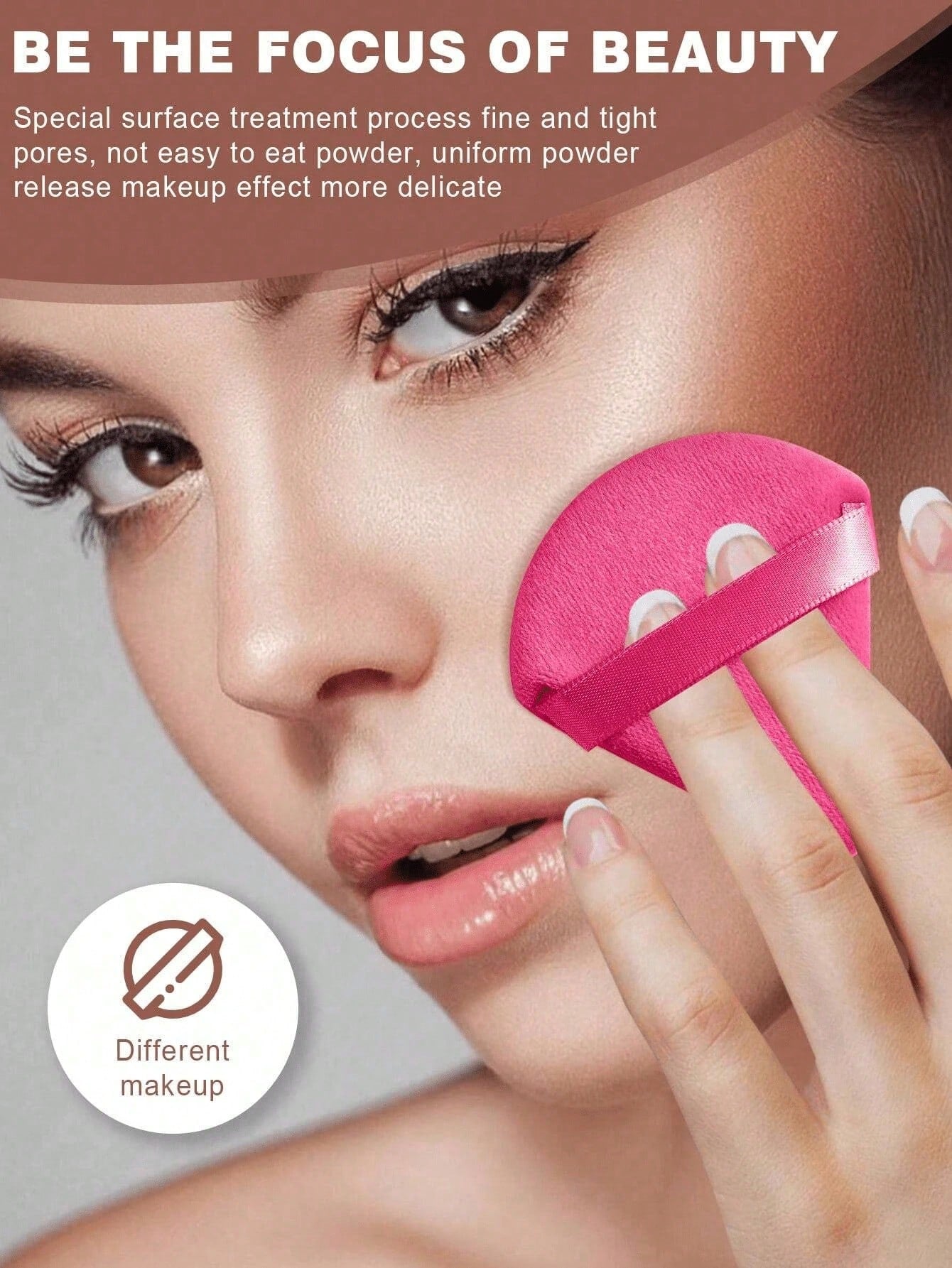50pcs Triangular Velvet Makeup Powder Puff, Facial Powder Puff, Reusable Makeup Powder Puff, Facial And Eye Makeup Powder Puff, Soft Makeup Foundation Make-Up Powder Puff, Makeup Foundation Make-Up Fa