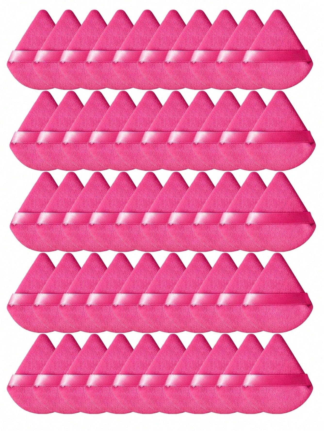 50pcs Triangular Velvet Makeup Powder Puff, Facial Powder Puff, Reusable Makeup Powder Puff, Facial And Eye Makeup Powder Puff, Soft Makeup Foundation Make-Up Powder Puff, Makeup Foundation Make-Up Fa