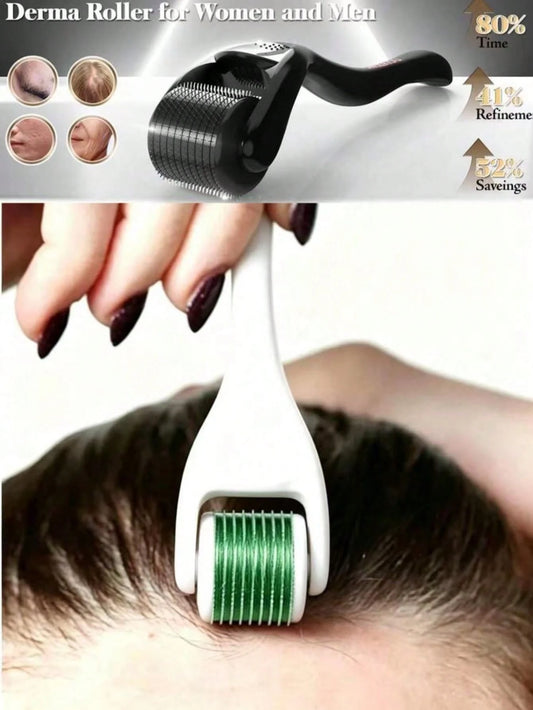 540 Pin Derma Microneedle Roller, Multi-Functional Home Microneedling Beauty Tool For Facial Skincare, Scalp Massage, Hairline & Beard Maintenance, Portable Skin Care Accessory, Ideal Back To School D