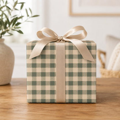 5m Roll Kraft Paper With Green Plaid Pattern, 43cm X 500cm Thick Gift Wrapping Paper For Christmas, New Year, Birthday, Bachelorette Party, Holiday Decoration