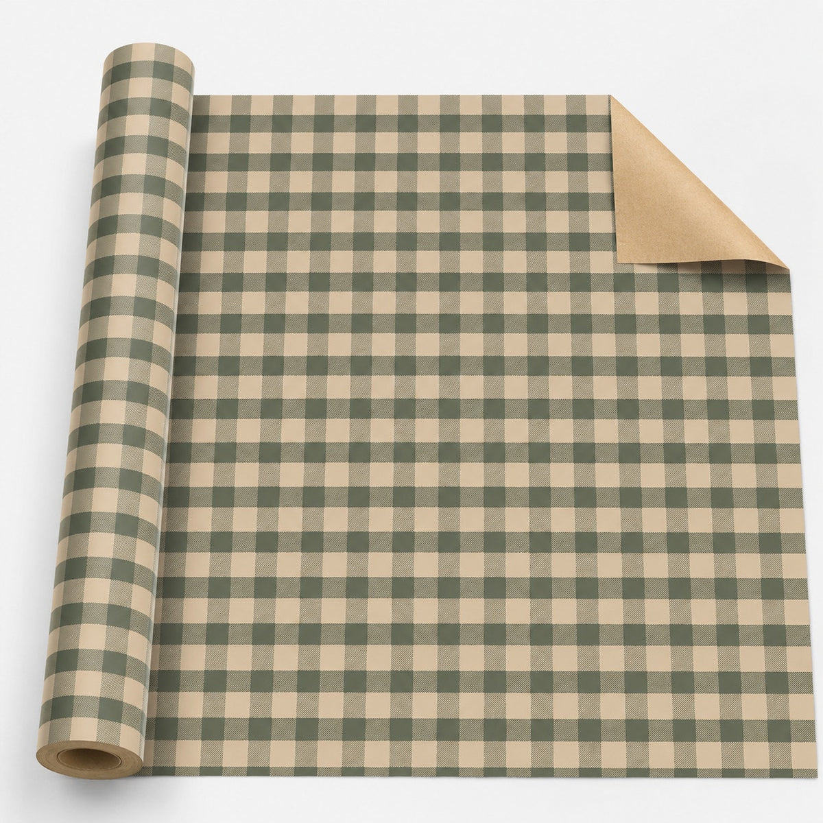 5m Roll Kraft Paper With Green Plaid Pattern, 43cm X 500cm Thick Gift Wrapping Paper For Christmas, New Year, Birthday, Bachelorette Party, Holiday Decoration